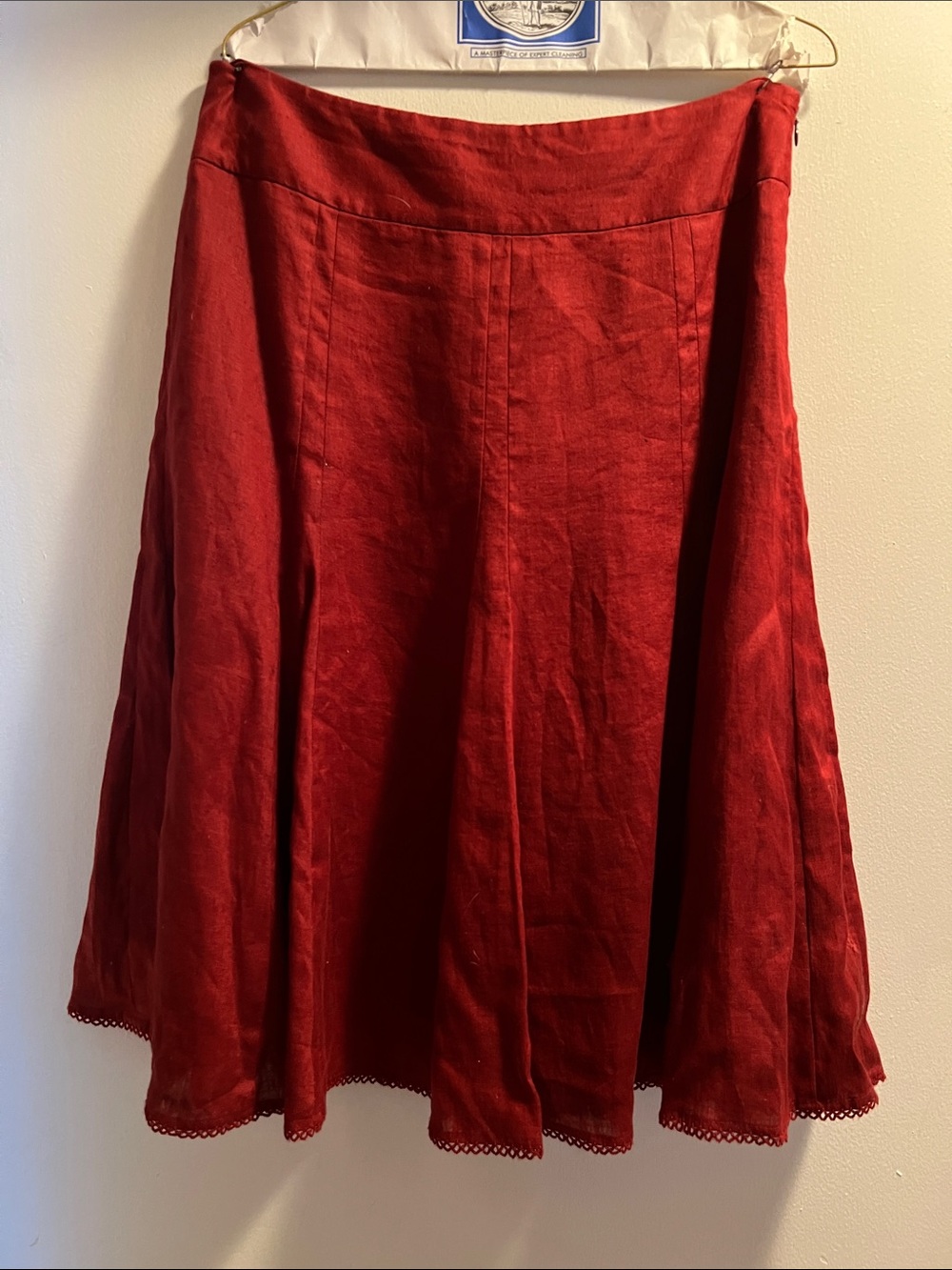 Ann Taylor Deep Red A-Line Skirt